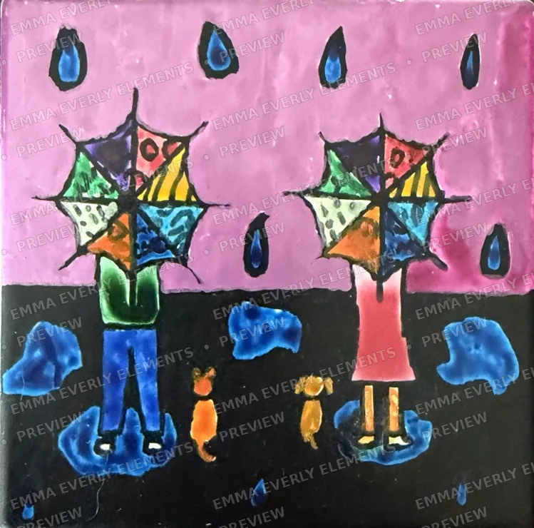 Hand-painted umbrella coaster