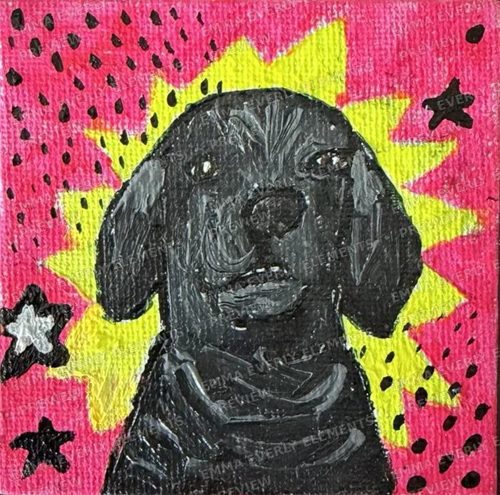 Pink dog magnet
