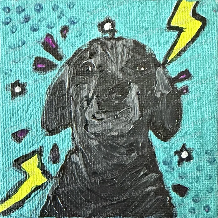 Teal dog magnet