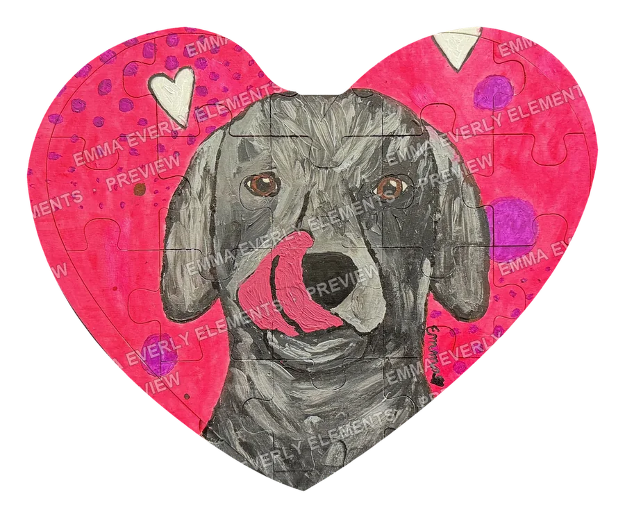 Heart-shaped dog puzzle